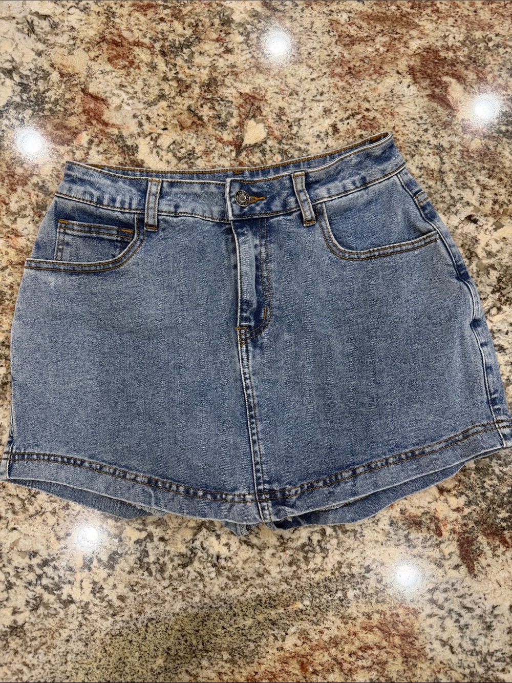 Classic Denim Mini Skirt - Blue